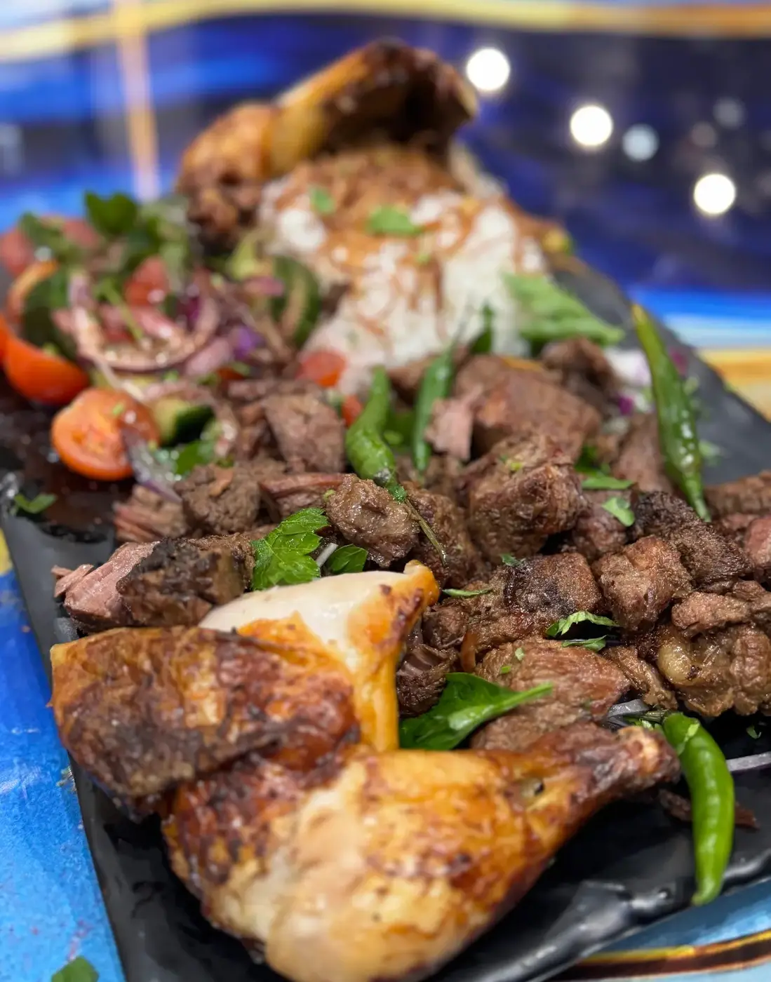 Charcoal mixed grill platter at Original Shawarma Grill, Glasgow